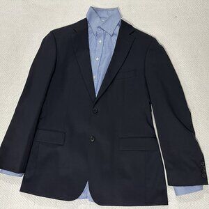 Hugo Boss navy blue two button mens suit